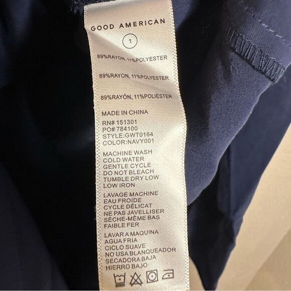 Good American Womens Hi-Low Point-Collar Button-Down Top Blue 1 US S - Picture 5 of 7